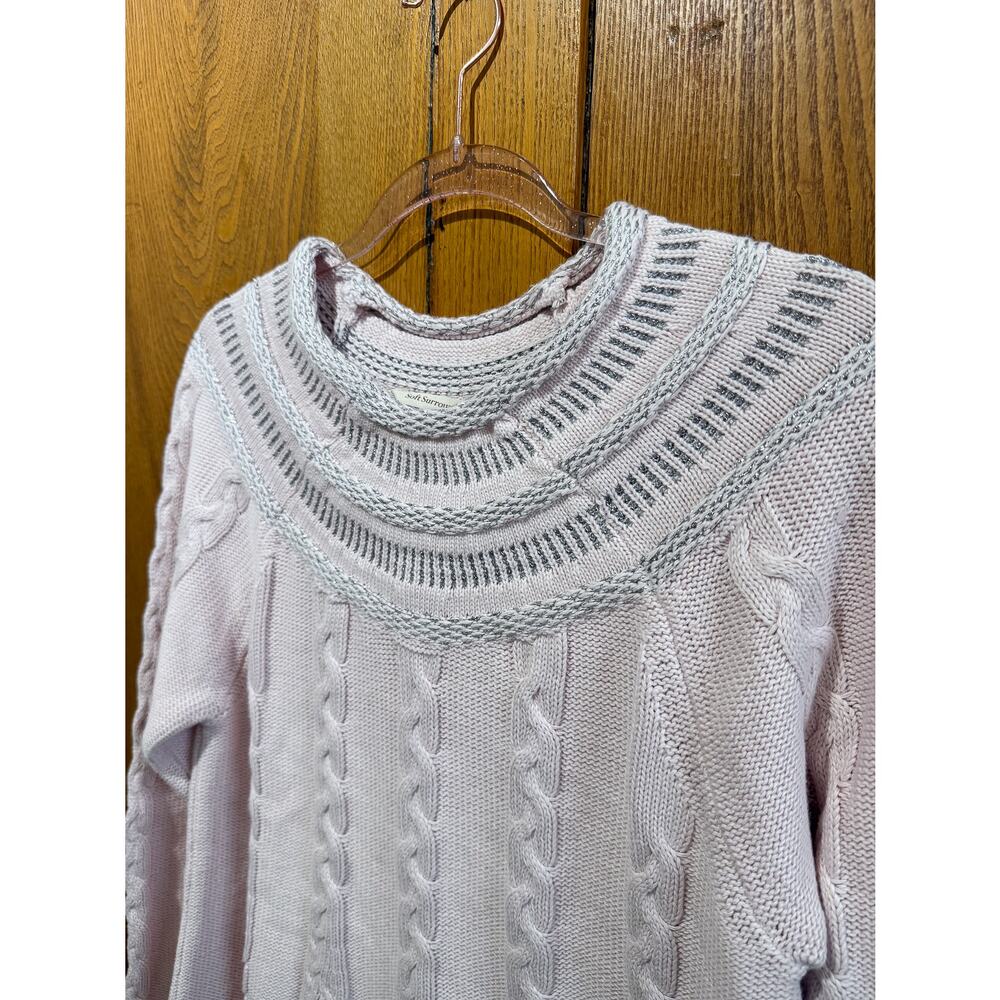 Soft Surroundings Pink and Sparkle Silver Sweater | Women's M